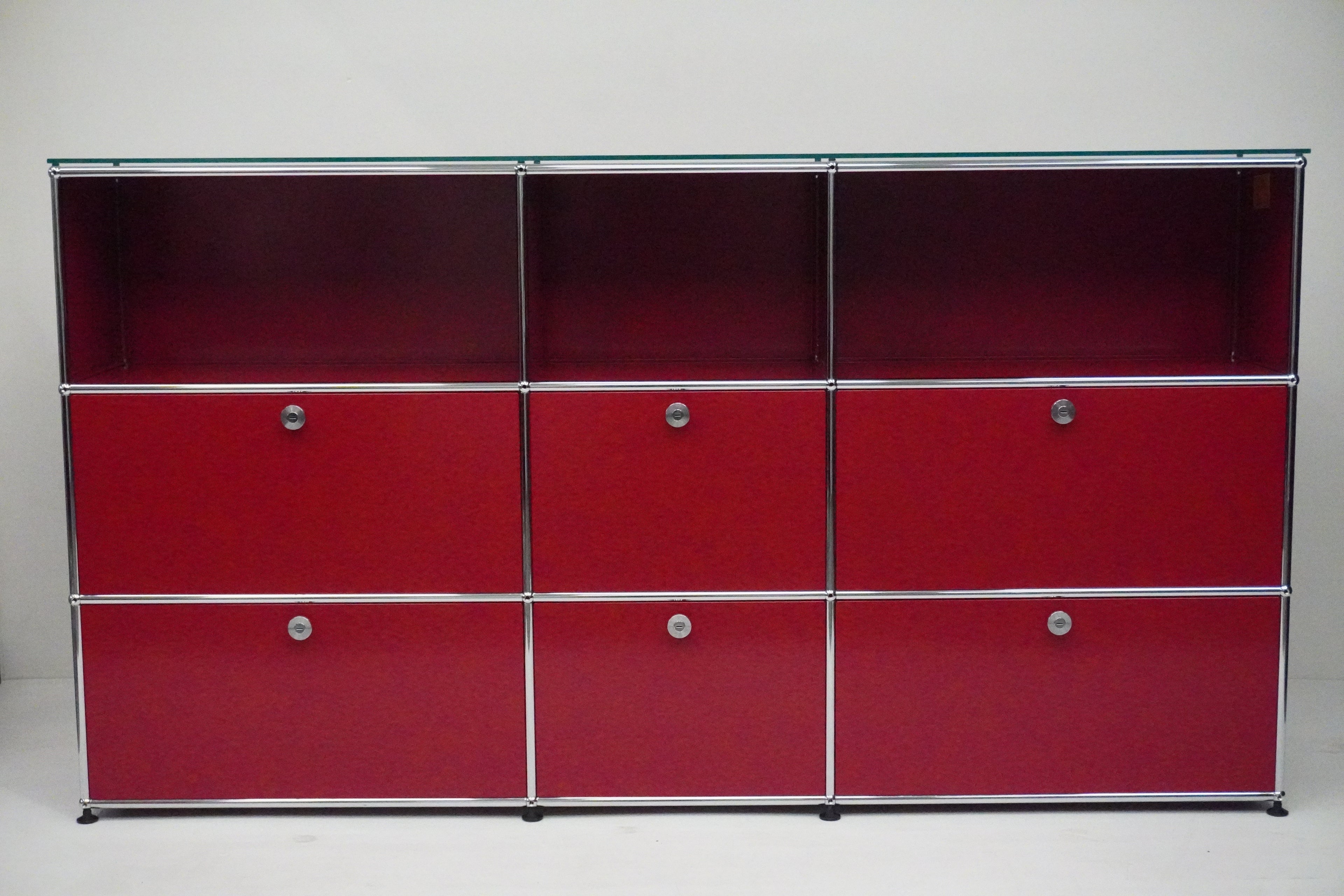 USM Haller Regal 3x3 rubinrot