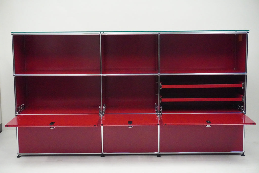 USM Haller Regal 3x3 rubinrot