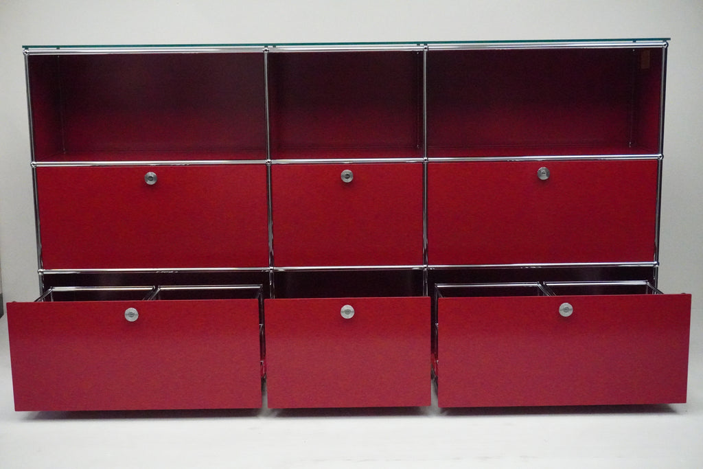 USM Haller Regal 3x3 rubinrot