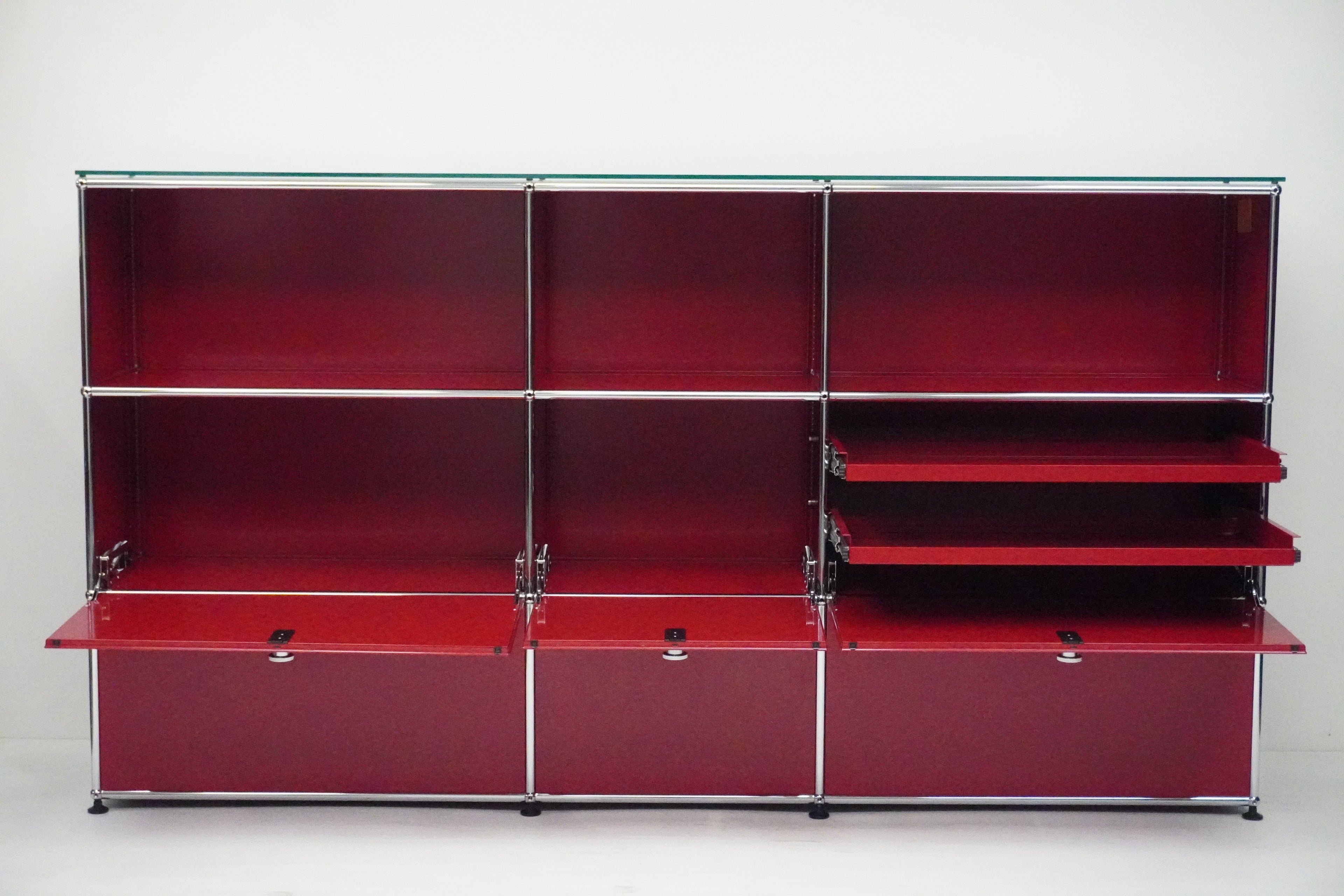 USM Haller Regal 3x3 rubinrot