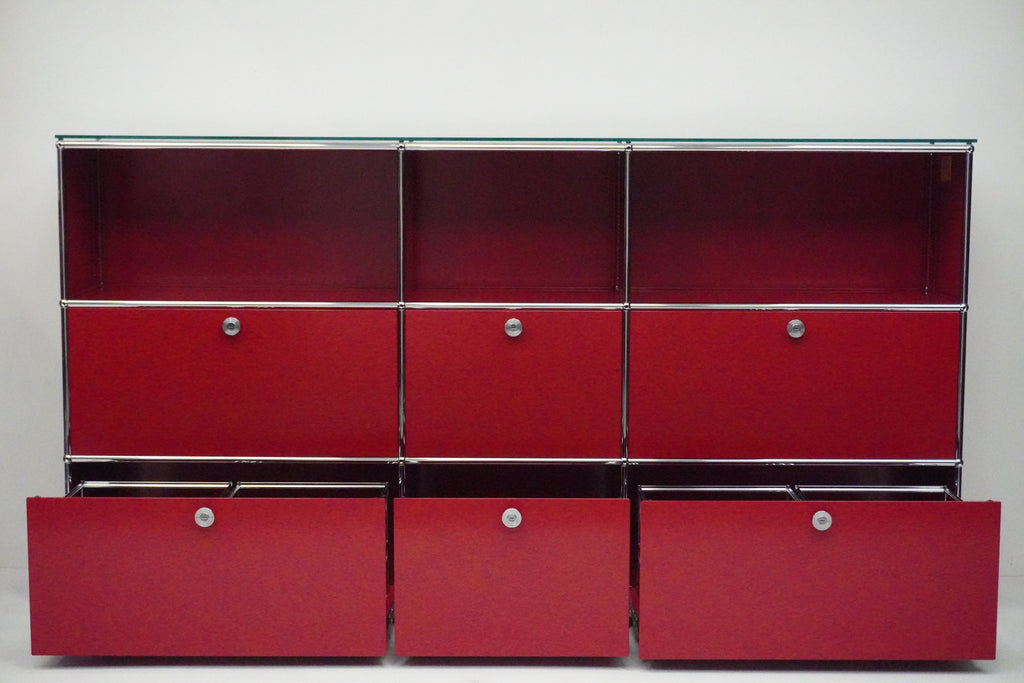 USM Haller Regal 3x3 rubinrot