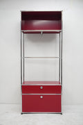USM Haller Regal Garderobe 75x35x188 rubinrot