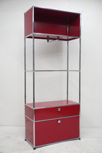 USM Haller Regal Garderobe 75x35x188 rubinrot