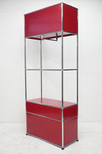 USM Haller Regal Garderobe 75x35x188 rubinrot