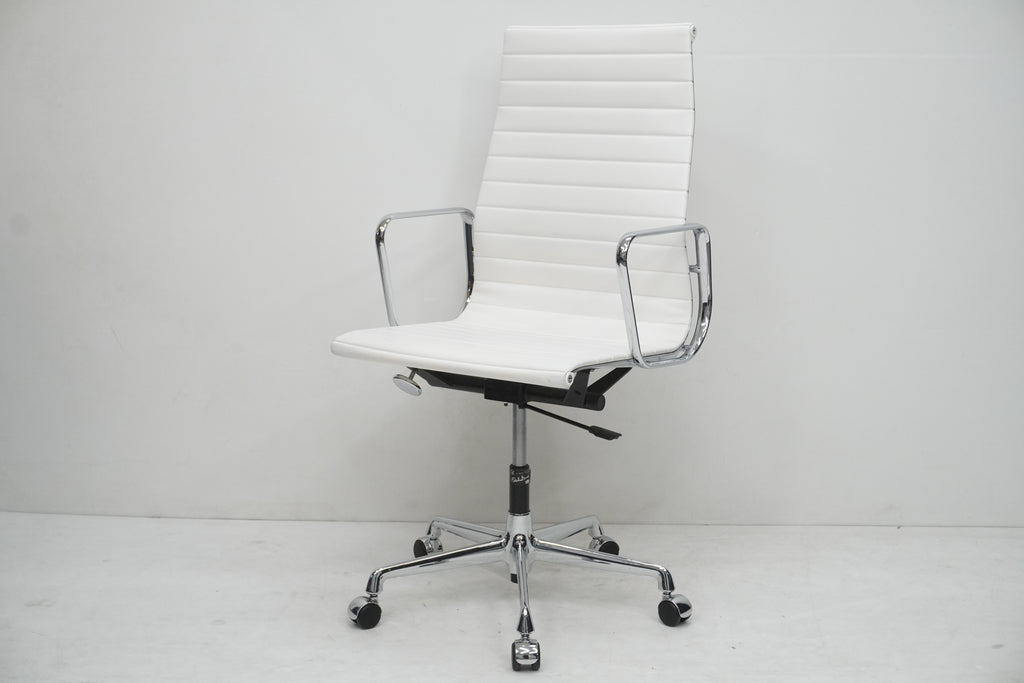 Vitra Eames Alu Chair EA119 Kunstleder weiss