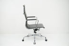 Vitra Eames Alu Chair EA119 mit hohem Rücken Leder nero