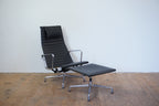 Vitra Eames Aluminium Chair Lounge EA124 & EA125 Leder schwarz