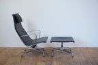 Vitra Eames Aluminium Chair Lounge EA124 & EA125 Leder schwarz
