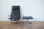 Vitra Eames Aluminium Chair Lounge EA124 & EA125 Leder schwarz