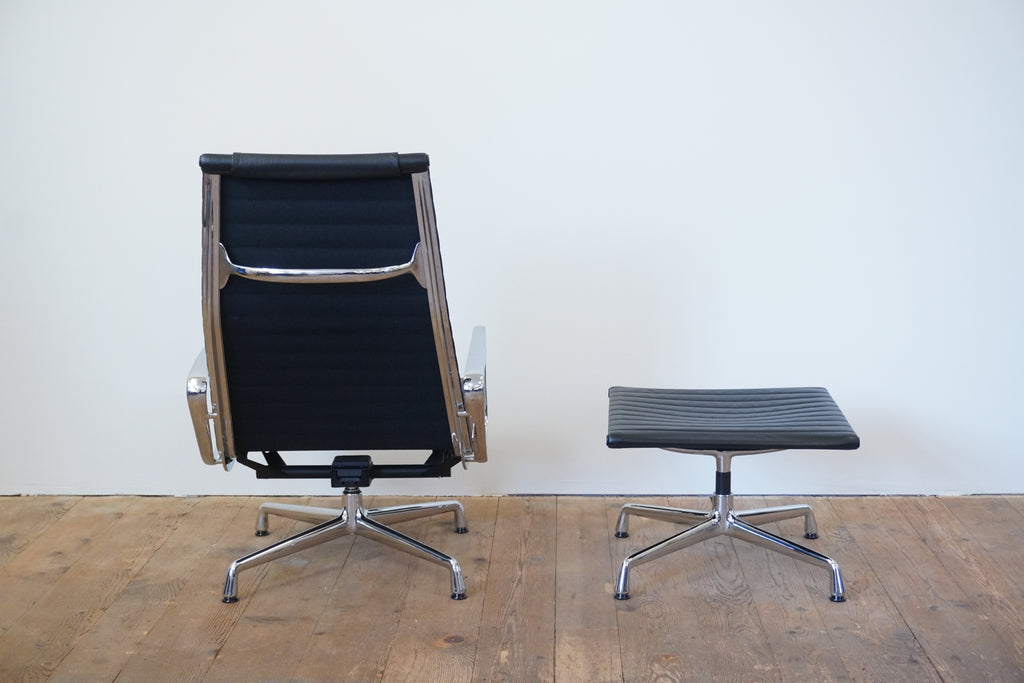 Vitra Eames Aluminium Chair Lounge EA124 & EA125 Leder schwarz