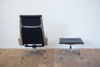 Vitra Eames Aluminium Chair Lounge EA124 & EA125 Leder schwarz