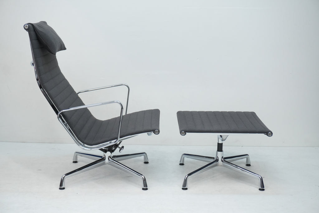 Vitra Eames Aluminium Chair Lounge EA124 & EA125 Hopsak grau