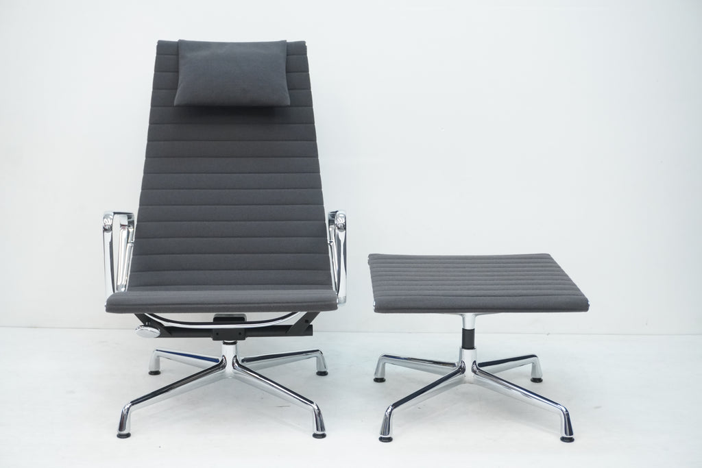 Vitra Eames Aluminium Chair Lounge EA124 & EA125 Hopsak grau