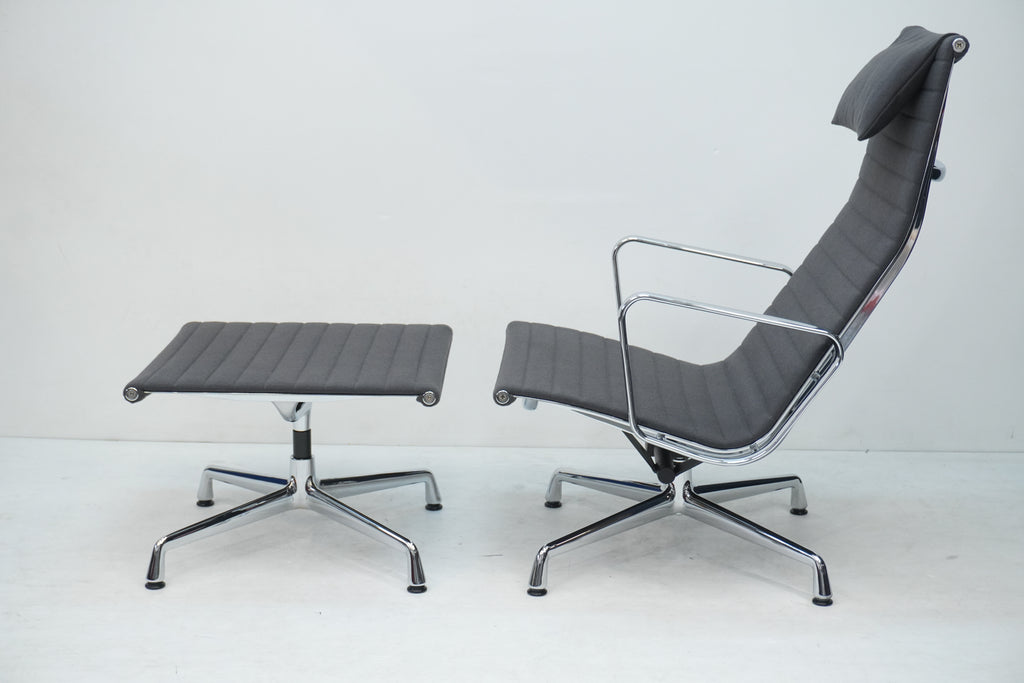 Vitra Eames Aluminium Chair Lounge EA124 & EA125 Hopsak grau