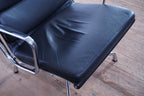 Vitra Eames Soft Pad Lounge Chair EA222 Leder nero