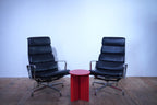 Vitra Eames Soft Pad Lounge Chair EA222 Leder nero