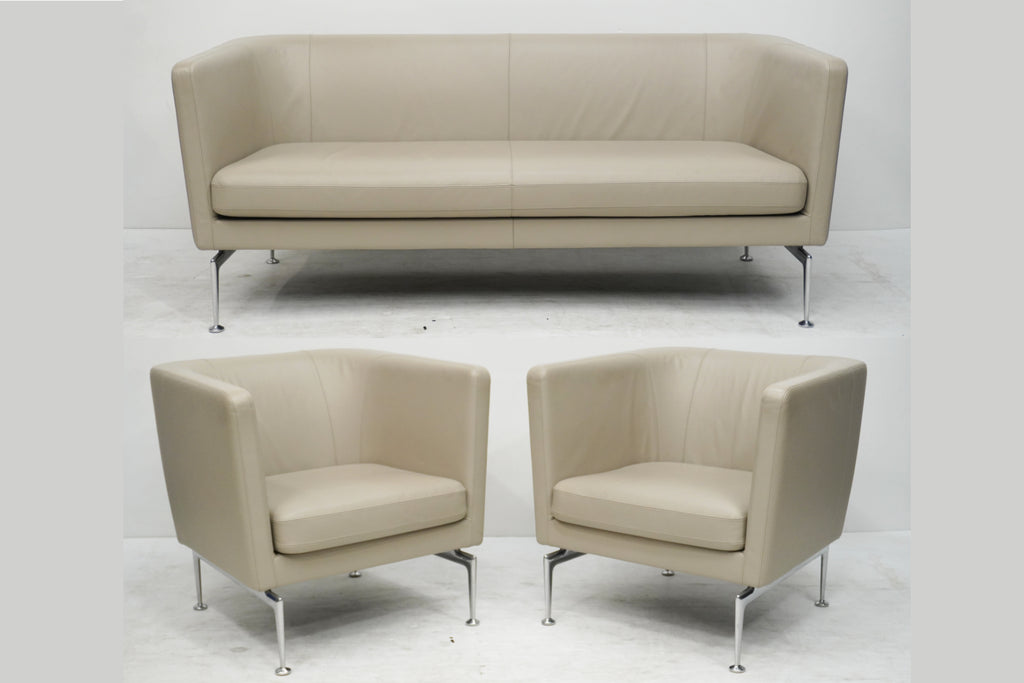 Vitra Suita Armchair Sofa Set Leder sand
