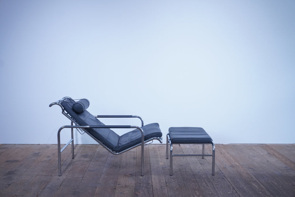 Zanotta Genni Lounge Chair Leder dunkelgrau