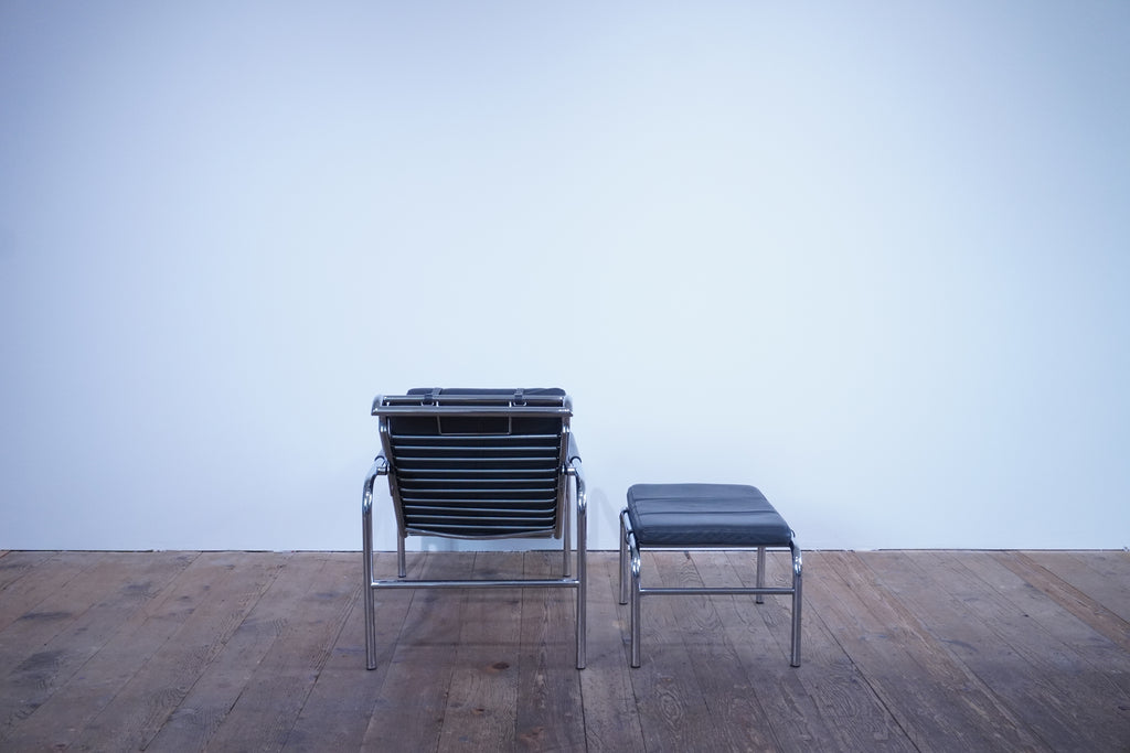 Zanotta Genni Lounge Chair Leder dunkelgrau